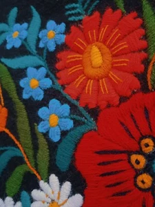Vtg Original Hungarian embroidery KALOCSA ,wall decor,wall hanging,Tablecloth - Picture 1 of 8