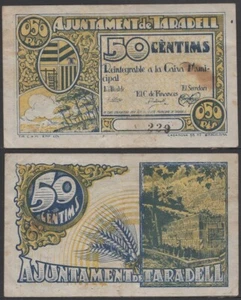 Spanien - Taradell / 50 Cents Del 1937 MBC / ss - Bild 1 von 1
