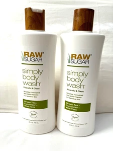 (2) Raw Sugar Simply Body Wash Sensitive Skin Green Tea, Cucumber, Aloe Vera - Picture 1 of 4