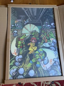 TMNT #2 VIRGIN COLORED MASKS 24X36” 1MM LENTICULAR ART POSTER MINT #33/50 BNG - Picture 1 of 14