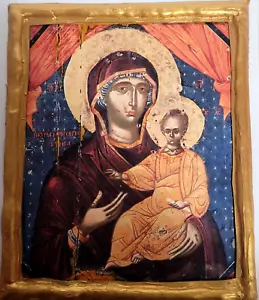 Ikone der Madonna Jesus Jungfrau Maria Panagien Mesopantitissa östlich orthodox Ikone - Bild 1 von 6