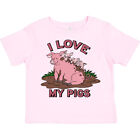 Inktastic I Love My Pigs With Cute Pig Family Toddler T-Shirt Animals Piggy As