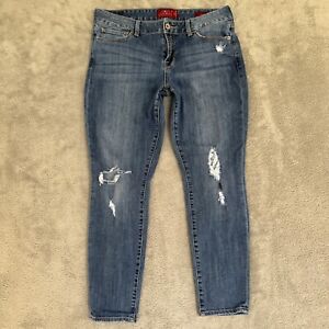 Lucky Brand Jeans Womens 12 Blue Leyla Skinny Distressed Ripped Medium Denim