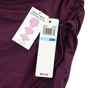 Anne Cole Plus Size High-Waist Bikini Swim Bottom $64, Aubergine (Plum) 20W - Picture 1 of 3