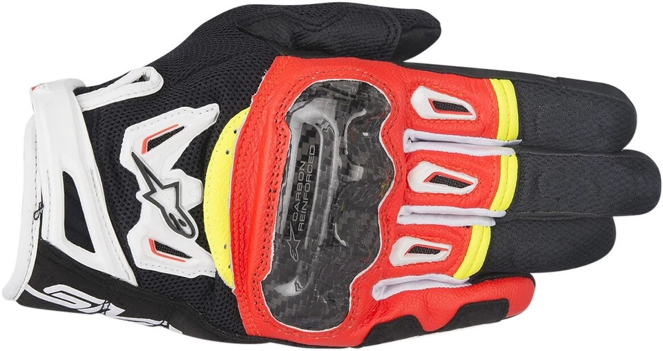 SMX-2 Air Carbon V2 Leather Glove Alpinestars Black/Red/White/Yellow Fluo 2XL - Image 1 of 1