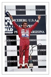 AYRTON SENNA FORMULA ONE F1 AUTOGRAPH SIGNED PHOTO PRINT - Picture 1 of 1