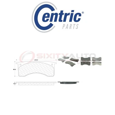 Centric Semi Metallic Brake Pads w Shim for 2008-2014 Hino 268A 7.7L L6 - uf Foto 1 de 4