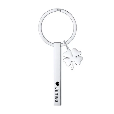 Llavero Personalizado Texto Acero Inoxidable Llavero Barra Grabado Letra Nombre Foto 1 de 4