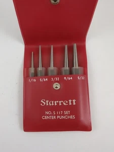 Juego de 5 punzones centrales Starrett S 117, vástago redondo S117 - Imagen 1 de 7