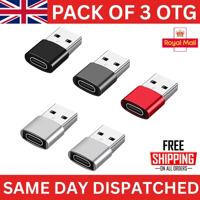 6A USB OTG Adapter USB 3.0 A Male To Type C Female Converter Fast Charger 120W - Image 1 of 4