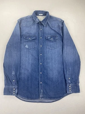 American Eagle Men’s Denim Pearl Snap Western Shirt Size XL Tall Vintage Fit - Image 1 of 4