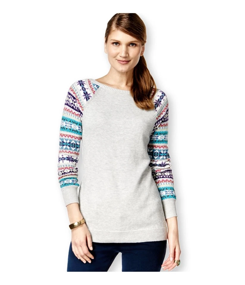 Suéter Pullover American Living Mujer Mangas Isla Justa, Gris, XX-Grande Foto 1 de 1