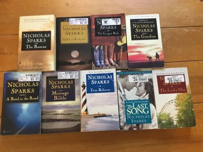 Nickolas Sparks  Lot Of 9 Paperbacks  Romance, Drama, Suspense   ns1 Foto 1 de 3
