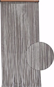 TENDA ANTIMOSCHE per PORTA in CORDA Modello BRAID Cm.120X230 (Beige/Marrone) - Foto 1 di 12