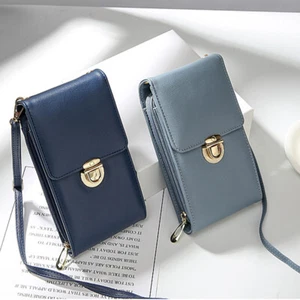Women's Small Crossbody Leather Cell Phone Bag Wallet Pouch Purse Shoulder Bag - Picture 1 of 18