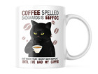 FUNNY COFFEE CAT MUG EEFFOC IS COFFEE SPELLED BACKWARDS 11 OZ CUTE CUP CM440