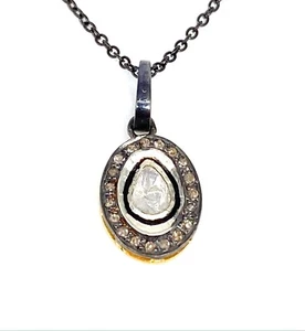 Collana catena Meher's Jewelry Polki & Champagne diamante maharaja ciondolo 16"+2" - Foto 1 di 4