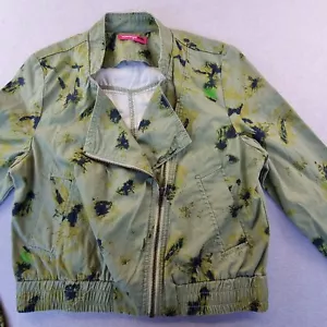 Vintage Womens Camo Jacket Army Military Cotton 10 Green Camouflage Y2K Biker - Picture 1 of 16