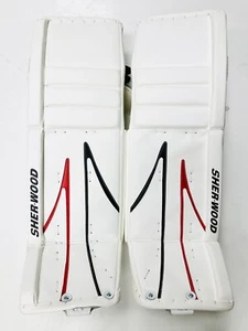 "Nuevas almohadillas para piernas de hockey sobre hielo Sherwood T95 blanco/negro/rojo SR 35+1" - Imagen 1 de 2