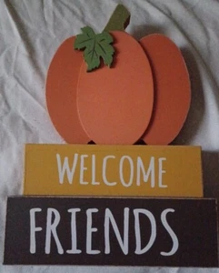 Way to Celebrate Harvest 8IN Wood Pumpkin Tabletop Decoration - Picture 1 of 1