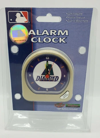 Vintage Purple & Teal Arizona Diamondbacks Mini Dbacks Alarm Clock NEW & SEALED Cover