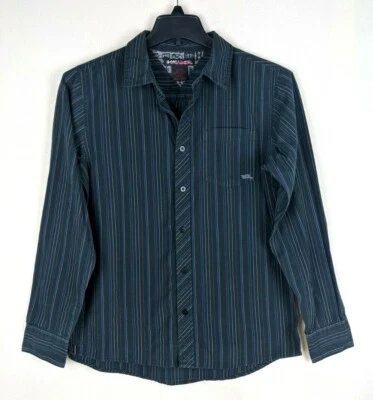 Hawk Boys Long Sleeve Button Down Shirt Size XL (18-20) Vertical Stripe  - Image 1 of 4