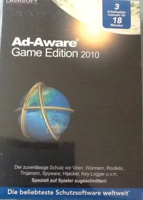 PC DVD-ROM Ad-Aware Game Edition 2010 (Lavasoft) 3 Arbeitsplatzlizenzen Neu!!! - Bild 1 von 4