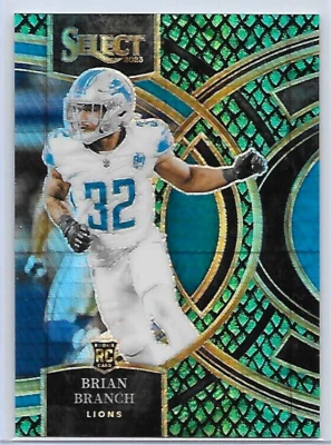 2023 PANINI PRIZM SELECT BRIAN BRANCH DRAGON SCALE PRIZM ROOKIE REFRACTOR 18/70 - Image 1 of 2