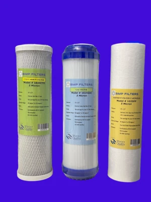 10" x 2.5" Replacement Water Filter Cartridge PP Sediment, CTO Block & GAC (SET) - Image 1 of 4