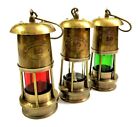 LOT OF 3 Antique Brass Minor Lamp Vintage Nautical Ship Boat Light Lantern 6"