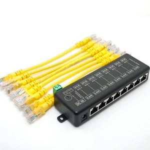 8 Ports Gigabit Passive PoE injector midspan Ethernet Adapter NO Power Adapter - Picture 1 of 5