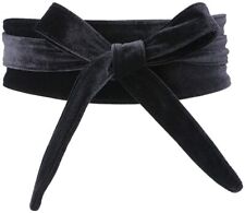 Women's Soft Velvet Wrap Around Self Tie Waist Belt Obi belt