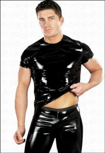 Dessous - GayŽles Lack Top / T-Shirt schwarz - Bild 1 von 2