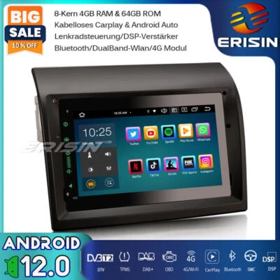 64GB GPS Android 12.0 Autoradio CarPlay Fiat Ducato Citroen Jumper Peugeot Boxer - Bild 1 von 4