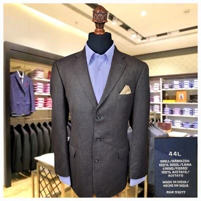 44L STAFFORD Blazer елочка выемка лацкан кнопка мужской спортивный костюм пальто куртка - Изображение 1 из 4