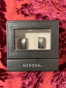 Cufflinks - Merona Brushed "Steele" Silver Tone in Original Box - Picture 1 of 4