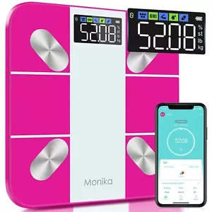 Monika Smart Scale for Body Weight Fat Muscle Mass Bluetooth with Smartphone App - Picture 1 of 12