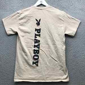 Playboy TV T-Shirt Men's Medium M Short Sleeve Crew Neck Graphic Brown Black
