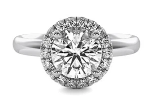 Halo 3.31 Ct VVS2 G Round Cut Lab Created Diamond Engagement Ring 14k White Gold - Picture 1 of 6