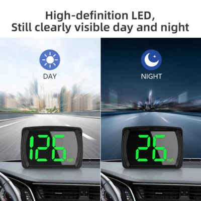 Gran Fuente LED MPH Coche Digital GPS HUD Speedo Velocidad Head Up Display Velocímetro Foto 1 de 4