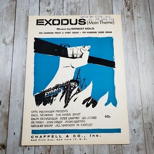 Sheet Music Exodus Main Theme Ernest Gold 1960 Hammond Spinet Organ - Picture 1 of 7