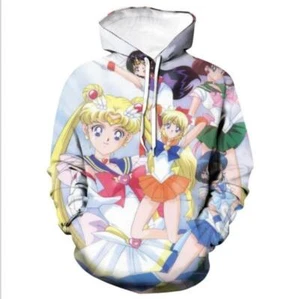 Sailor moon Cosplay Anime Kapuzen Sweatshirt Kapuzenpulli pulli Hoodie Pullover - Picture 1 of 2