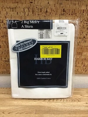 Harbor Bay 2 Big Men’s A Shirts 100% Cotton Size 3X New Sealed HH-5 - Image 1 of 4