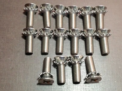 Chevy 5/16-24 x 1" cabeza plana acero inoxidable máquina tornillos arandelas 16 piezas Foto 1 de 4
