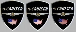 3 adhésifs stickers noir chrome CHRYSLER PT CRUISER idéal portes avant + coffre - Imagen 1 de 1