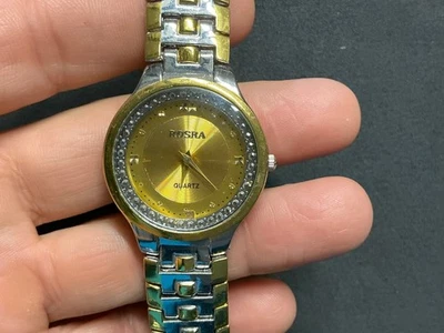 Reloj Cuarzo Tono Oro Rosra Batería Nueva Funcionando Foto 1 de 4