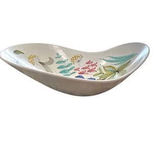 1940s Stig Lindberg Floral Pottery Bowl Gustavsberg, MCM Faience Earthenware - Picture 1 of 5