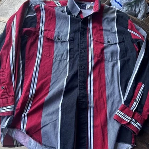 Wrangler Hemd Herren große rote Streifen X-Long Tails Western 90er 15 1/2 x 33 Vintage - Bild 1 von 11