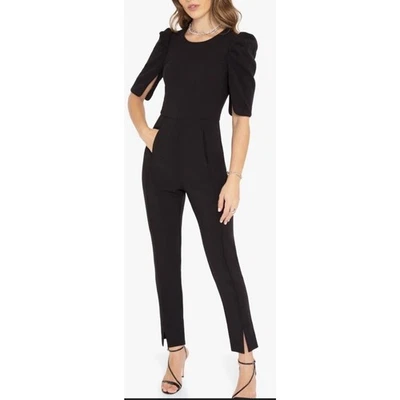 Mono Negro Halo Nuevo sin Etiquetas Russo Hombro Abullonado Negro Talla 2 Piernas Bolsillos Delanteros Foto 1 de 4