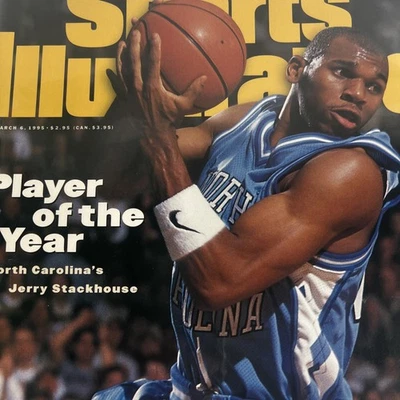 Revista Sports Illustrated 6 de marzo de 1995 UNC Jerry Stackhouse cubierta baloncesto Foto 1 de 4